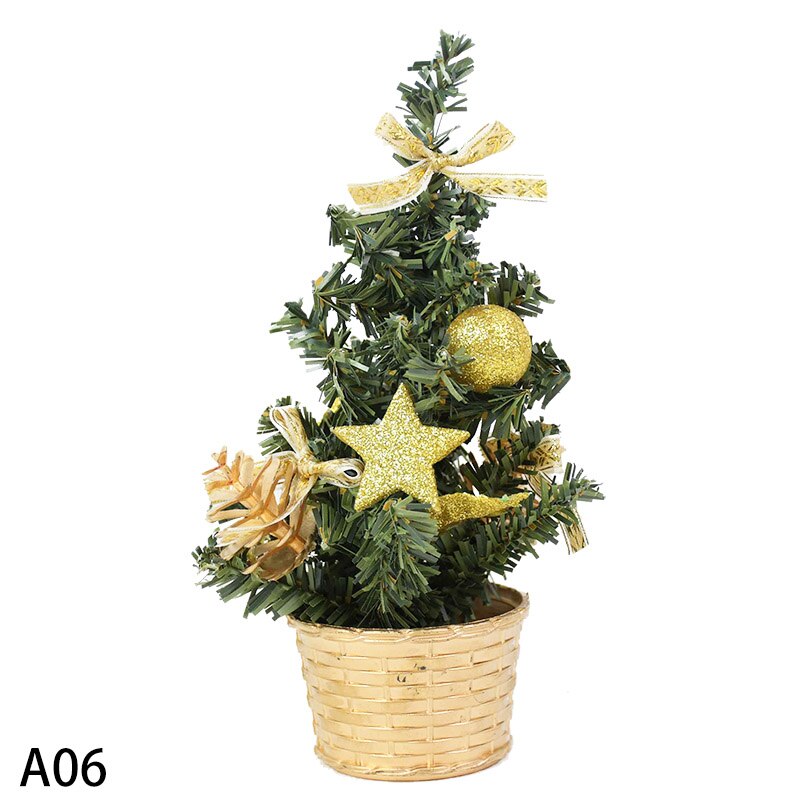 1 pièces Mini arbres de noël artificiels ornements petit pin placé dans la décoration de bureau décoration de noël décor à la maison: A06