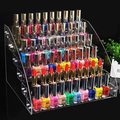 Meerlaags helder acryl nagellakrek, sieradenstandaard, bureaustandaard, lippenstift, parfumhouder, nagellak displayplank: 6 lagen