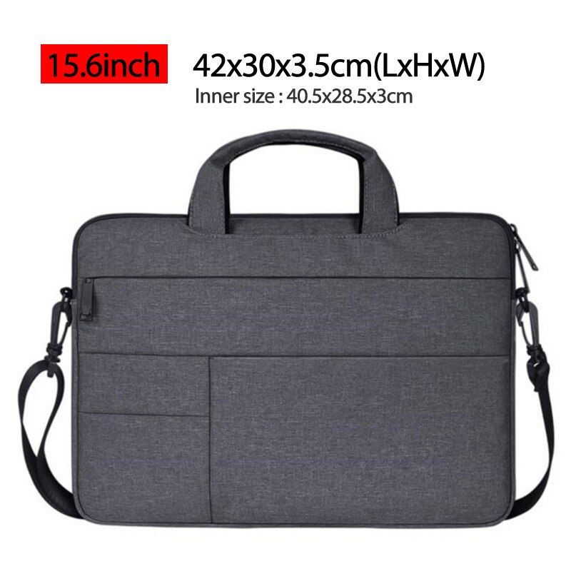 Bolso de negocios para ordenador portátil de 15,6 pulgadas, maletín para ordenador portátil, impermeable, para viaje, 13, 14 x a67c: Dark gray 15.6inch