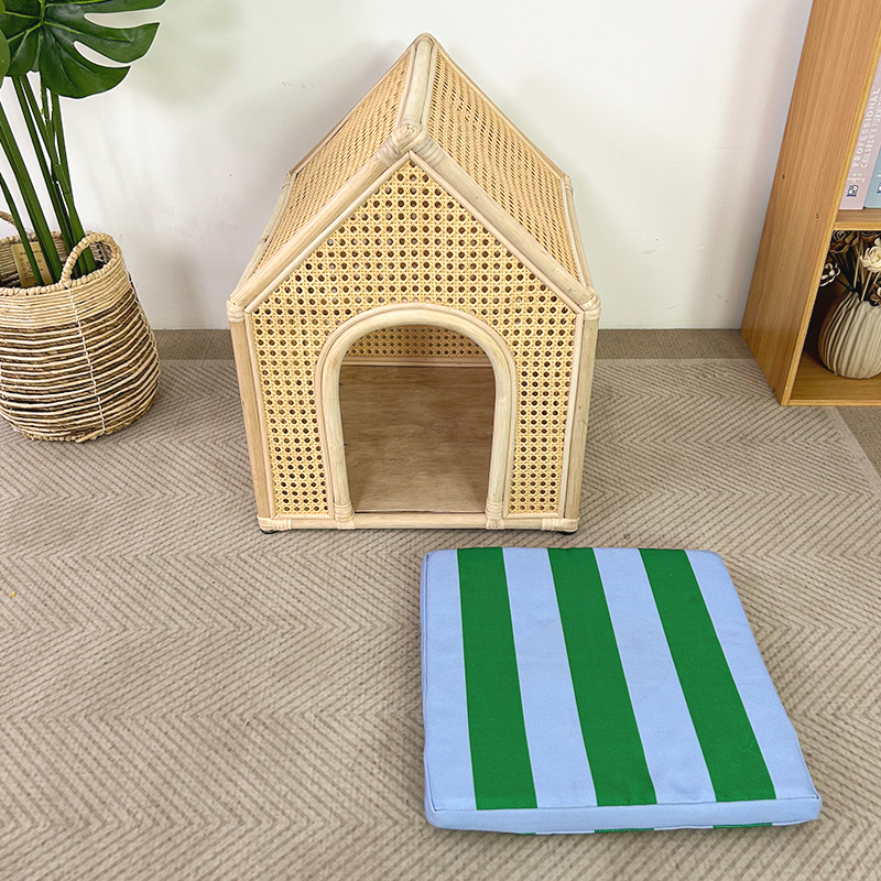 Yxt-koirankoppi/koiranpeti/kissankoppi lemmikkikalusteet ympäristöystävällinen ylellinen käsin kudottu rottinki rottinki lemmikkikoppihäkki kudottu rottinki lemmikkisänky