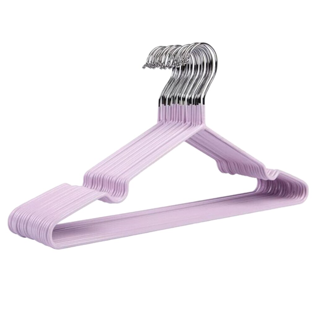 Adults Size PVC Coated Steel Clothes Hanger Coat Hanger Rack Wardrobe Balcony: Lilac