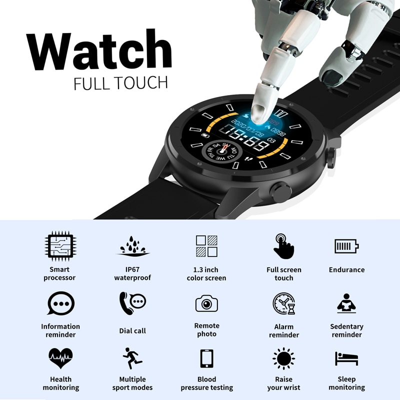 Bluetooth Fit Blood Pressure Watch Cell Phone Tracker Fitness Bracelet Alarm Clock Activity Woman Man Smartwatch For IOS Android