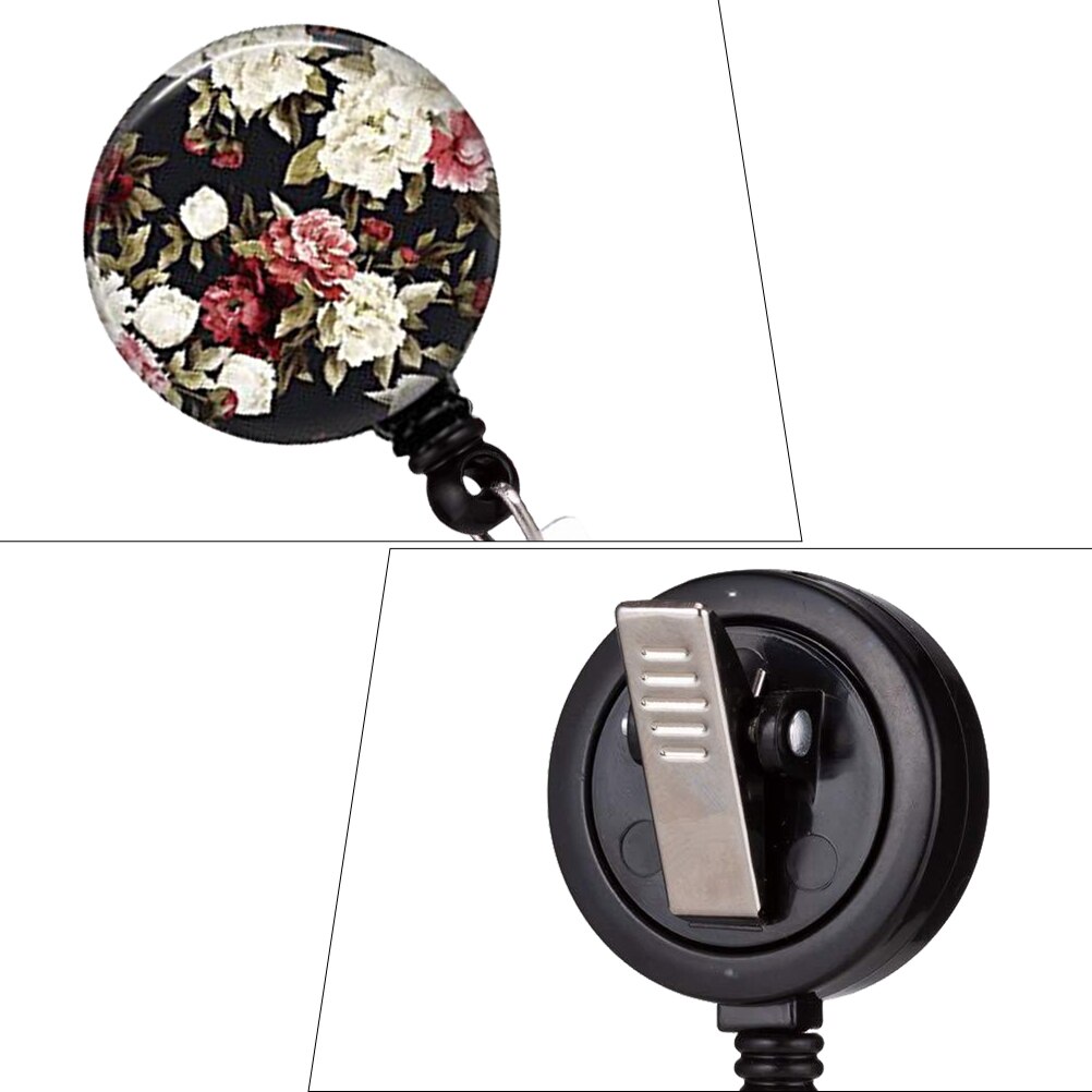 2pcs Retractable Name Cards Clip Retractable Name Cards Holder Badge Alligator Clip