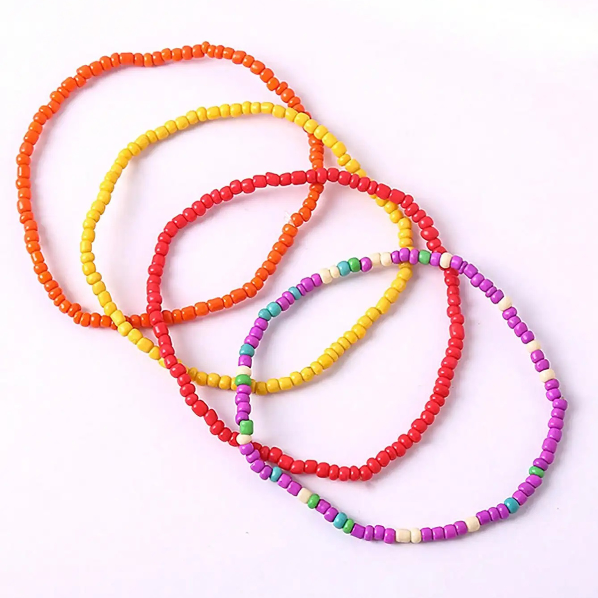 17 Uds. Pulseras elásticas con cuentas mezcladas de colores aleatorios, pulseras elásticas con cuentas apilables bohemias, conjunto de pulseras bohemias coloridas para playa
