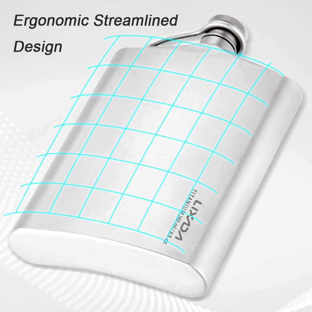 260ml / 200ml Whiskey Wein Flaschen Dicht Titan Glaskolben Alkohol Wasser Flasche für draussen Camping Wandern Reise Picknick tourismus