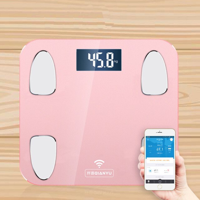 25 Body Data Smart Weighing mi Scale Bathroom Body Fat Weight Scales Human bmi Smart Bluetooth Body Scale Cloud Storage: Pink