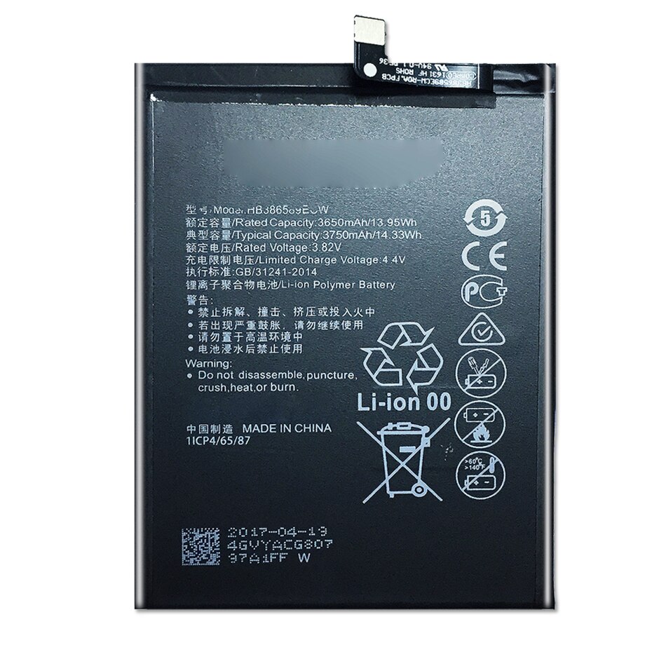 3750mAh HB386589ECW Batterie Für Huawei P10 Plus Honor 8X Ansicht 10 V10 BKL-L09 BKL-AL20 BKL-AL00 Batterien + Werkzeuge