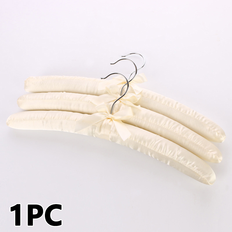 Cintre rembourré en satin pour vêtements, cintres en éponge, présentoir de magasin, crochet argenté, 1 pièce: Bleu profond