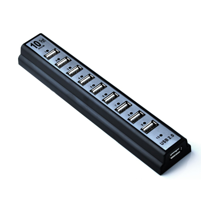 GOOJODOQ 10 Poorten USB 2.0 Hubs met AC Power Computer Randapparatuur Supply Adapter Voor Portablefor PC Laptop Notebook