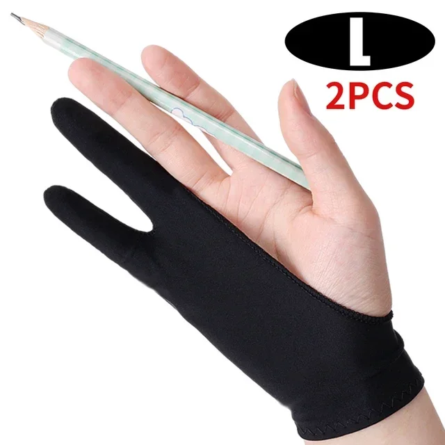 Zeichenhandschuh, Handflächenabweisung, Zwei-Finger-Handschuhe für Apfel IPad, kapazitives Tablette, Bildschirm, Künstler, Rechts-/Linkshand-Grafiktablett: Rosa