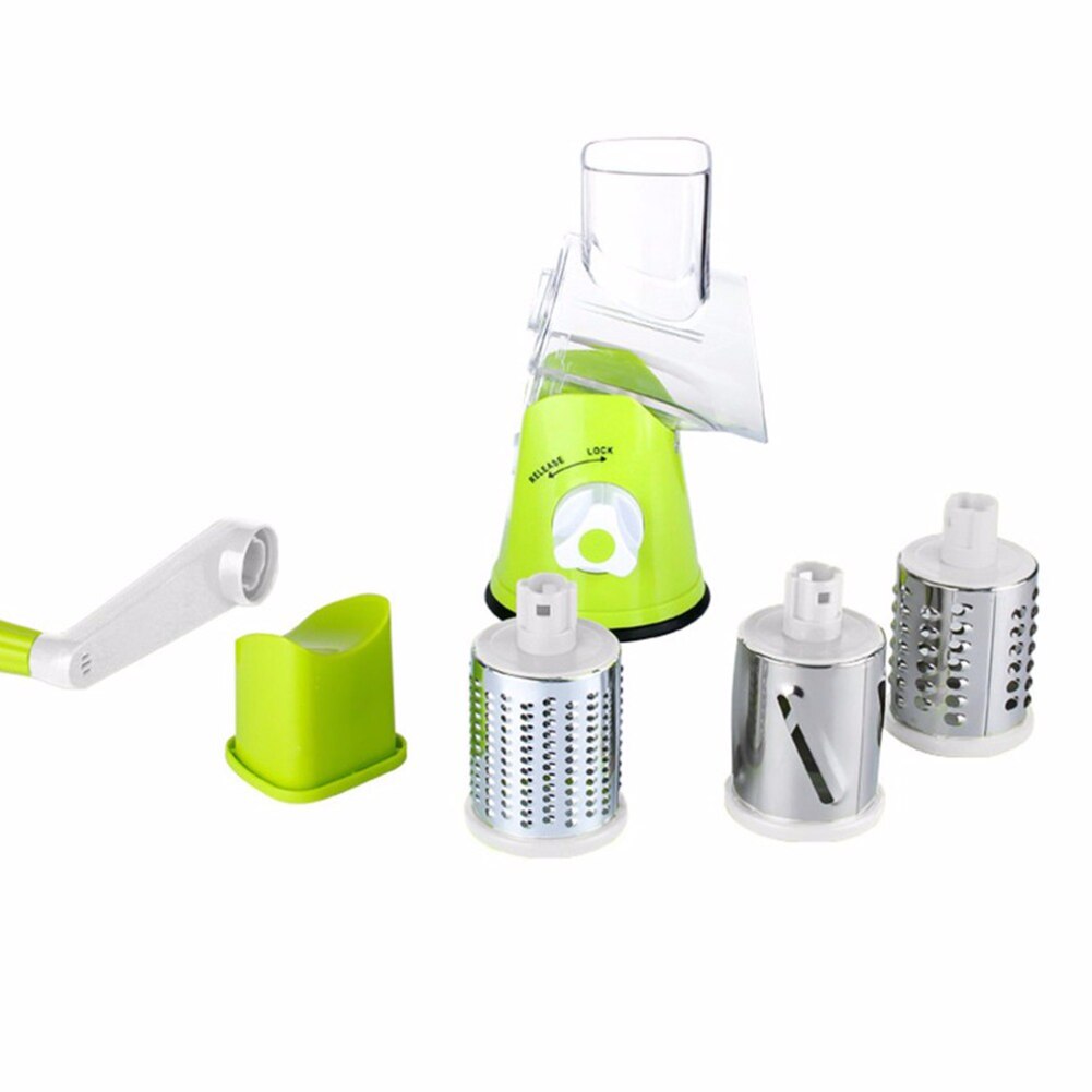 Gadgets Manual Rotary Cheese Grater Vegetable Slicer Fruit Cutter Cheese Shredder Rotary Drum Grater With 3 Rotary Cutters