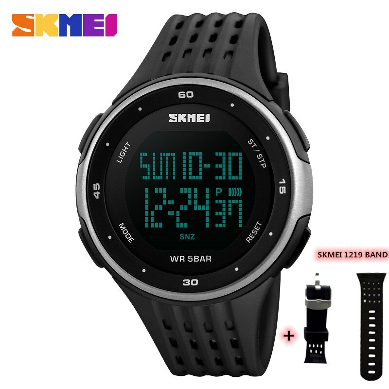 SKMEI 1219 Men Digital Watch LED Display Waterproo. Grandado