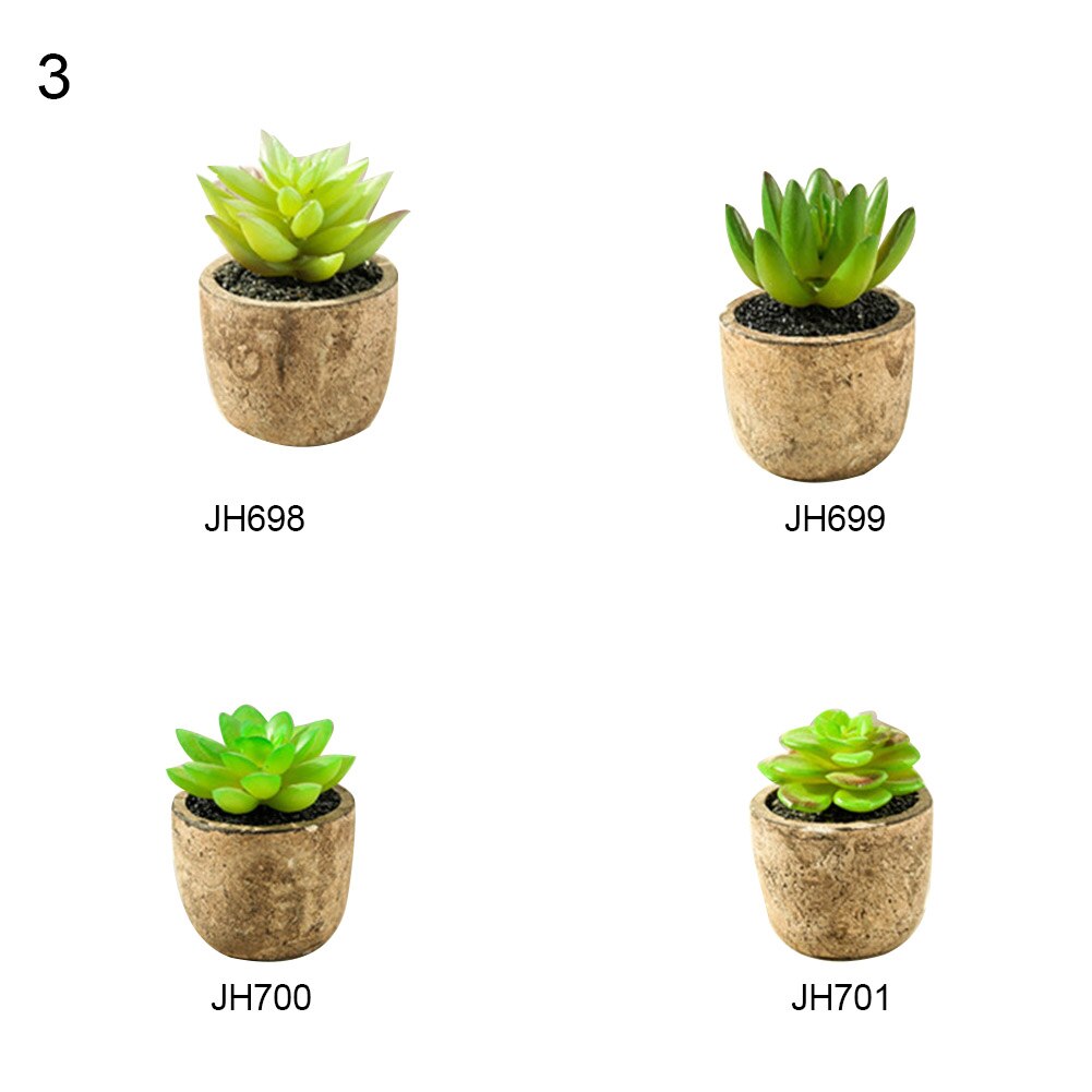 4Pcs/Set Simulation Succulent Plants Artificial Potted Plant Indoor Ornaments: 3