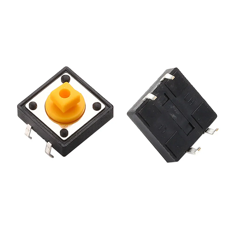 Tactile Push Button Switch Momentary 12*12*7.3MM Micro switch button with knob White Black Yellow Blue Red Kit 12x12x7.3mm: Gold