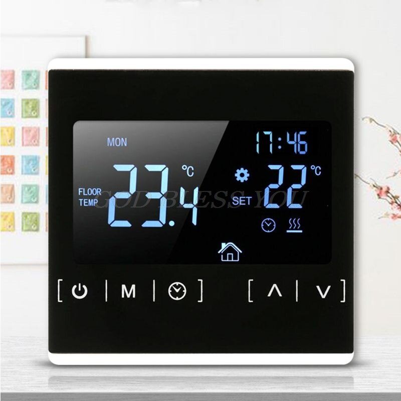 LCD Touch Screen Thermostat Electric Floor Heating System Water Heating Thermoregulator AC85-240V Temperature Controller