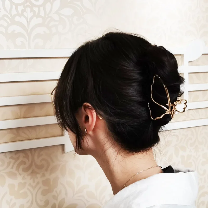 Simple Gold Hair Claw Clip Butterfly Geometric Hair Clip Claw Clamp for Girls Headwear Women Hair Accessories