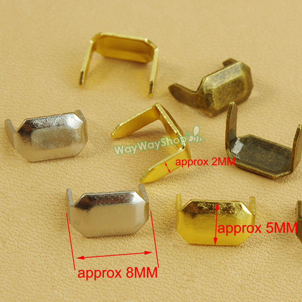 100 Pcs Leather Staples Leathercraft Craft Tool Dressmaking Brass Loops Fastener Holders