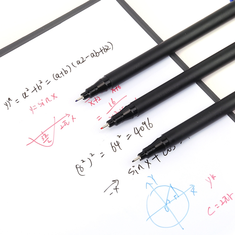 Haile 8pcs Erasable Whiteboard Pen 0.5mm Fine Point Black/Blue/Red Ink Blackboard Marker School Office Art Writing Stationery