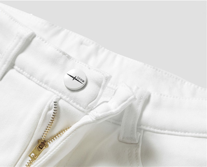 Herre stretch jeans hvide denim bukser til mænd vinter fleece retro bukser afslappet herre jeans størrelse 27-36