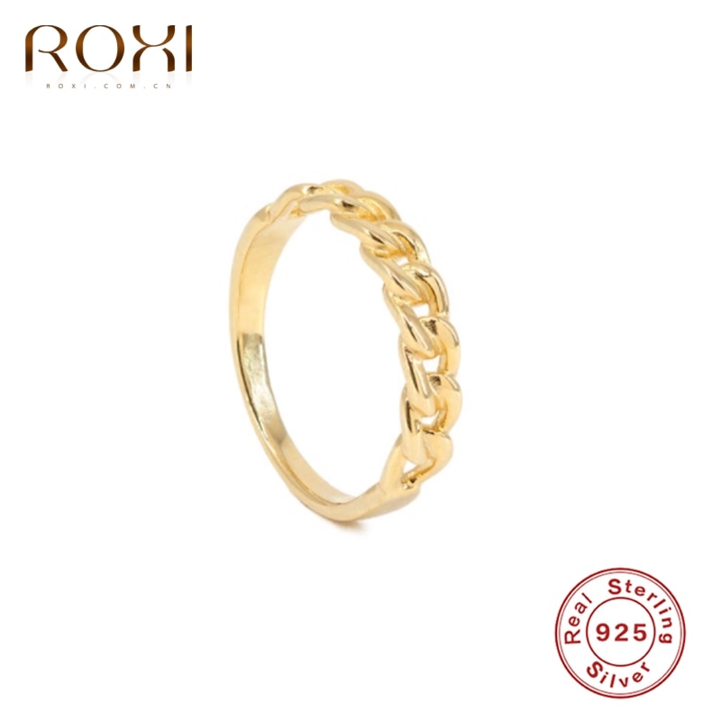 ROXI Ins Twist Rings for Women Girls Wedding Ring 925 Sterling Silver Simple Finger Rings Engagement Ring Fine Jewelry