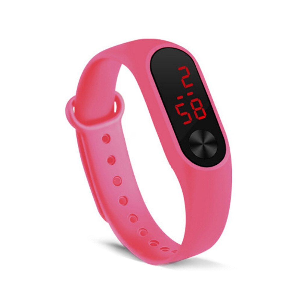 Mannen vrouwen Sport Led Digitale Horloge Hand Ring Horloge Led Sport Mode Elektronische Horloge Siliconen Eectronic Horloge: Pink