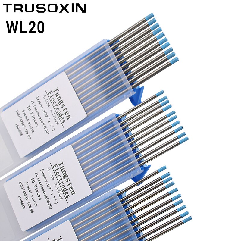 Welding Tools 10pcs Blue head Lanthanated Tungste Electrode 1.0/1.6/2.0/2.4/3.0/3.2/4.0MMX175mm TIG Tungsten Needle/Tungsten Rod