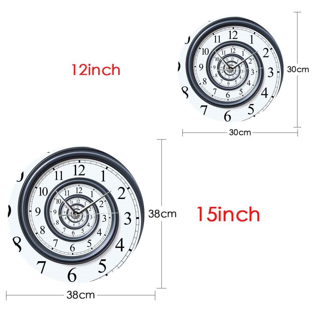 3D Effect Abstract Retro Spiral Arabic Numerals Acrylic Wall Clocks Helical Numbers Printed Wall Hanging Timepiece Clock Watch