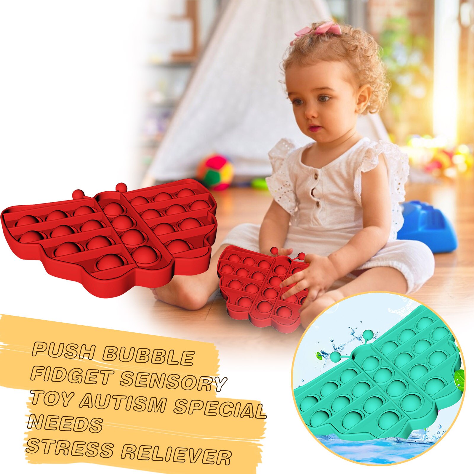 1PCS Push Blase Zappeln Sensorischen Spielzeug Autismus Spezielle Bedürfnisse Stressabbau Autismus Spezielle Bedürfnisse Stressabbau Anti-Stress-Spielzeug