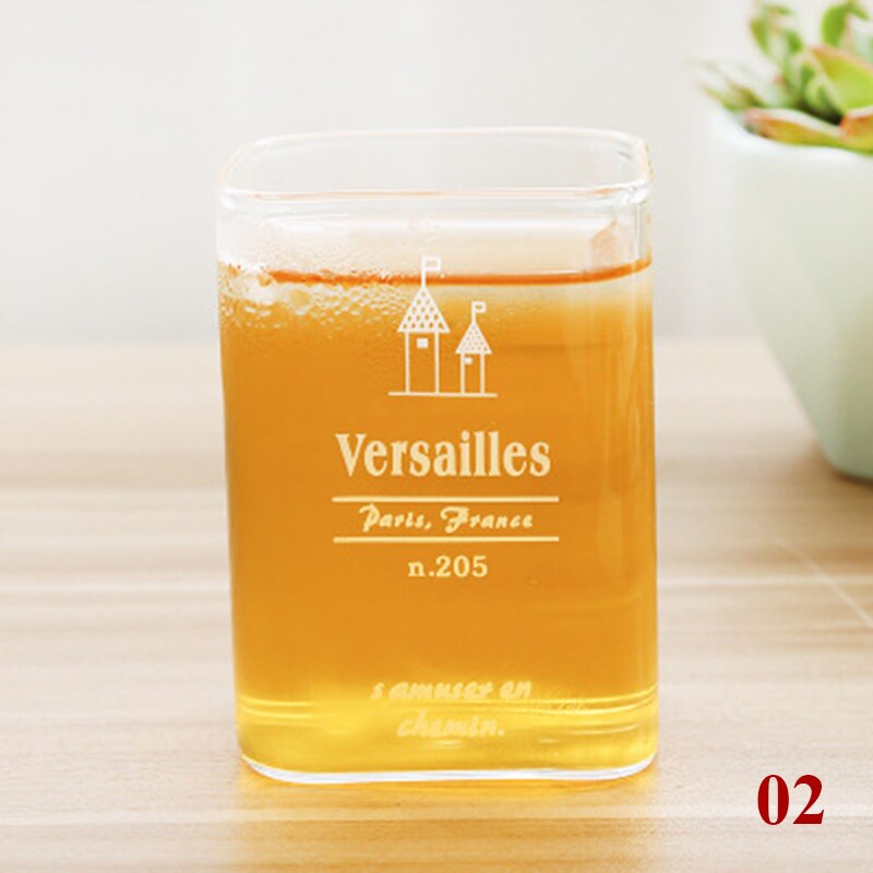 4 Pcs/lot Transparent color water glass office juice drink glass cups GLA-18: 02-4 Pcs