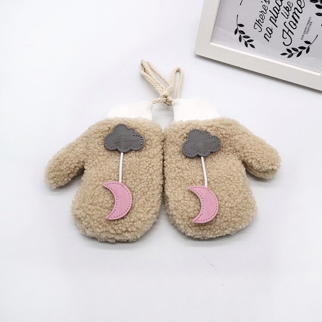Kinder Handschuhe Winter Kinder Mädchen Winter Nette Cartoon Print Villus Warm Halten Winter Kinder Handschuhe Handschuhe Rekawiczki Dzieciece