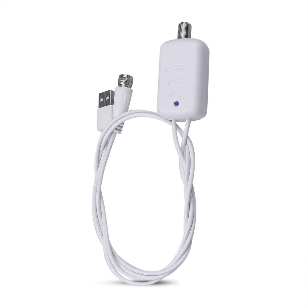 Kebidumei amplificador de sinal de tv, fácil instalação, hd digital, para cabo de tv fox, antena hd canal 25db, amplificador de sinal de tv: Branco