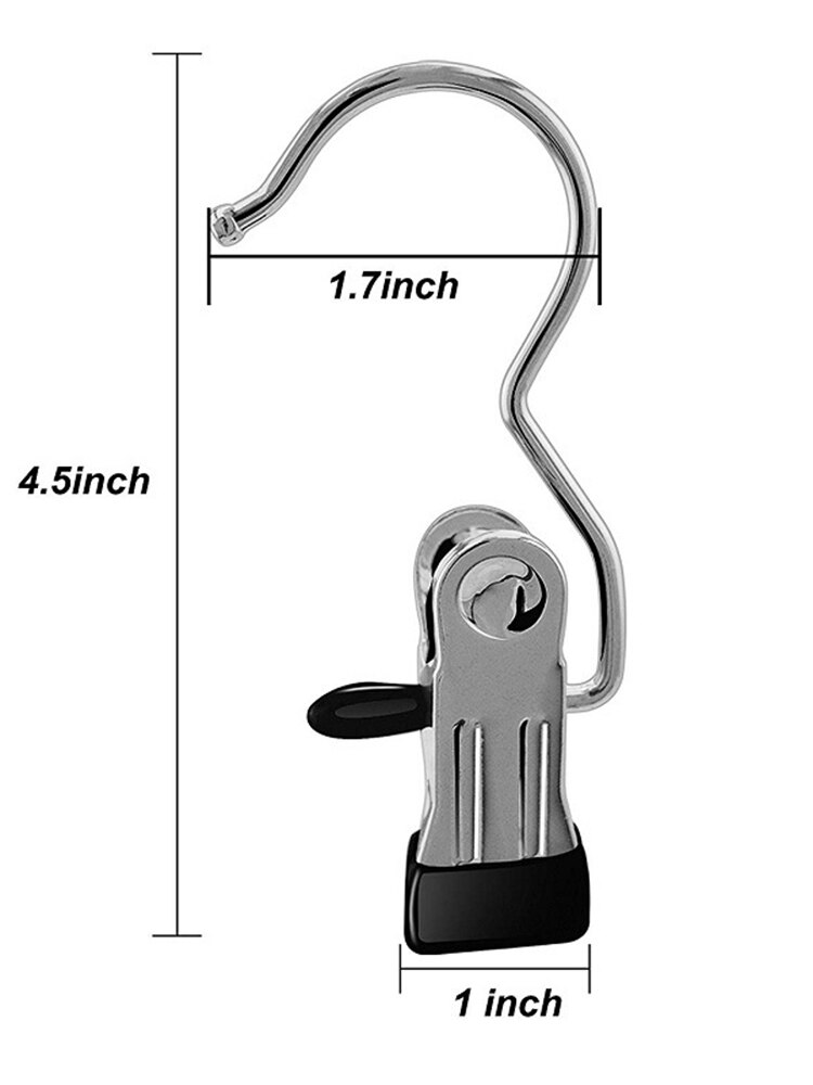 100/5 Pack Boot Hanger for Closet, Laundry Hooks with Clips, Boot Holder, Hanging Clips, Portable Multifunctional Hangers Single: 50Pcs