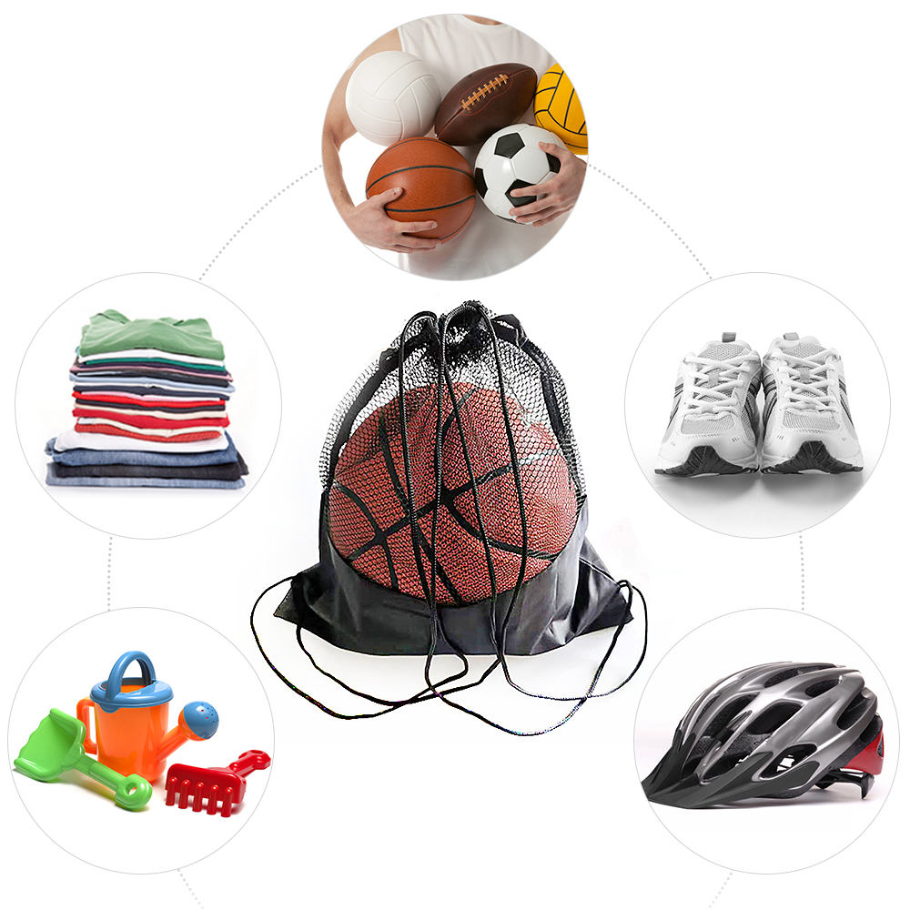 Sport-netztasche, tragbarer fußball-aufbewahrungsrucksack, robuste netz-aufbewahrungstasche für outdoor-basketball, multifunktionale aufbewahrungstasche