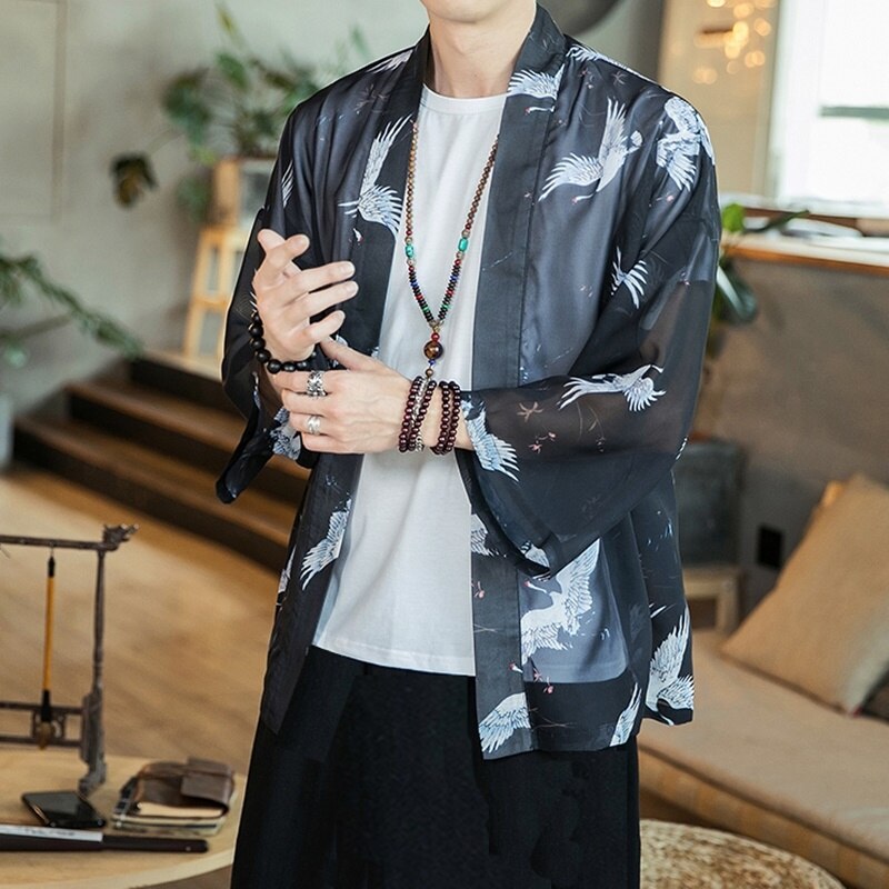 Yukata haori men Japanese kimono cardigan men samurai costume clothing kimono jacket mens kimono shirt yukata haori FF2808