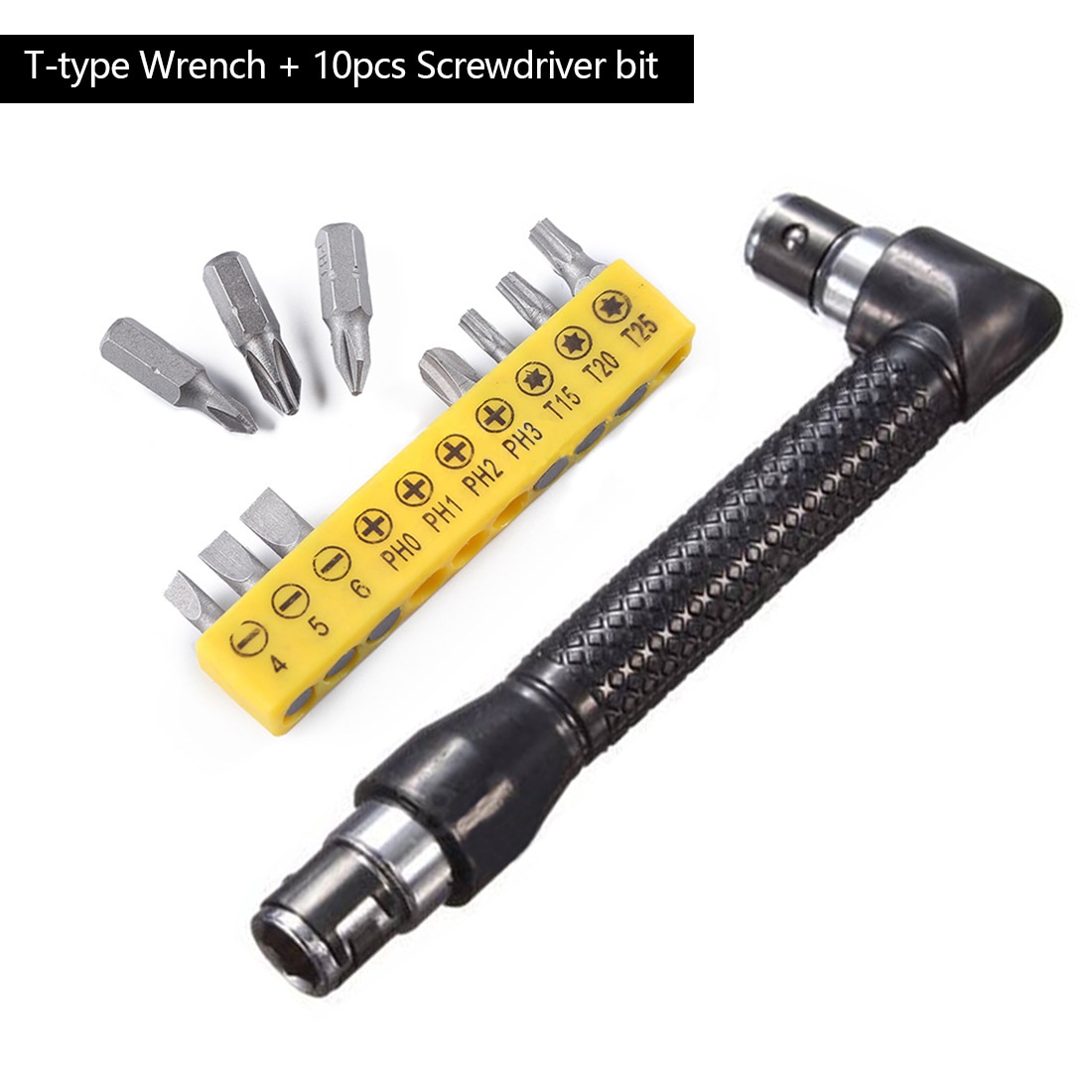 Mini Socket Wrench Dual Head L-shaped 1/4 Extension Hex Drill Bit Key Utility Tool Screwdriver Bit Drill Set Repair Hand Tool