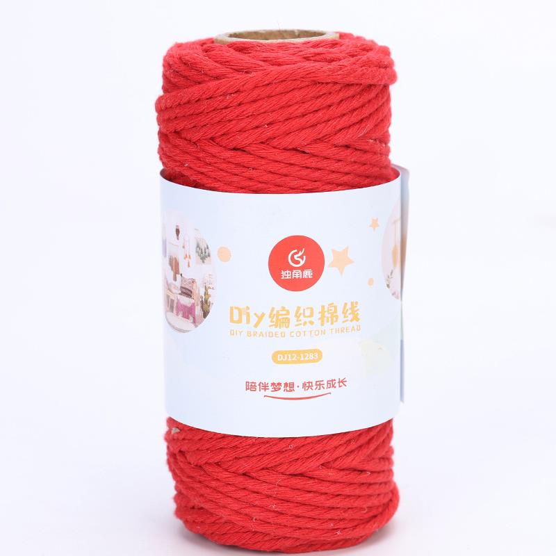 Fil de corde coloré 100% coton torsadé style Boho, 3mm, pour macramé, Parachute, bricolage, artisanat de Scrapbooking à la maison: 01