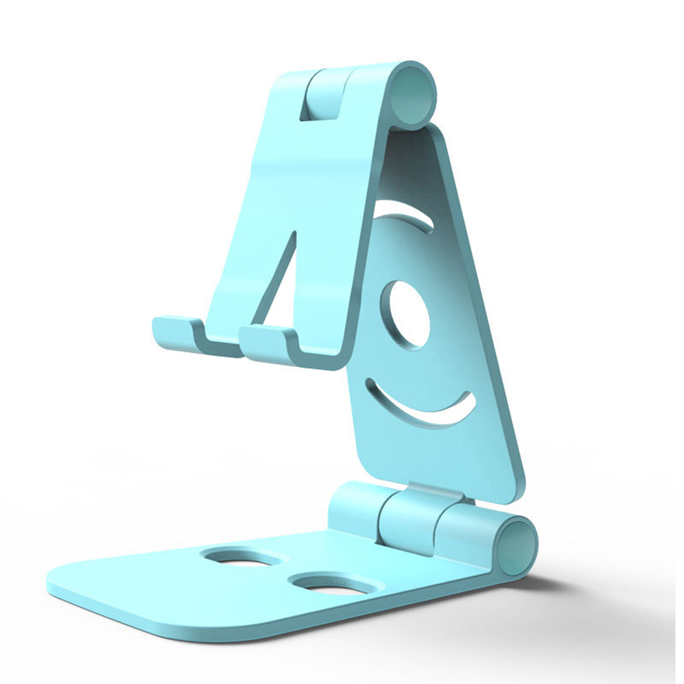 Mini soporte portátil para teléfono, base de escritorio universal de 4 grados ajustable para teléfono móvil iPhone y Android: C-Blue