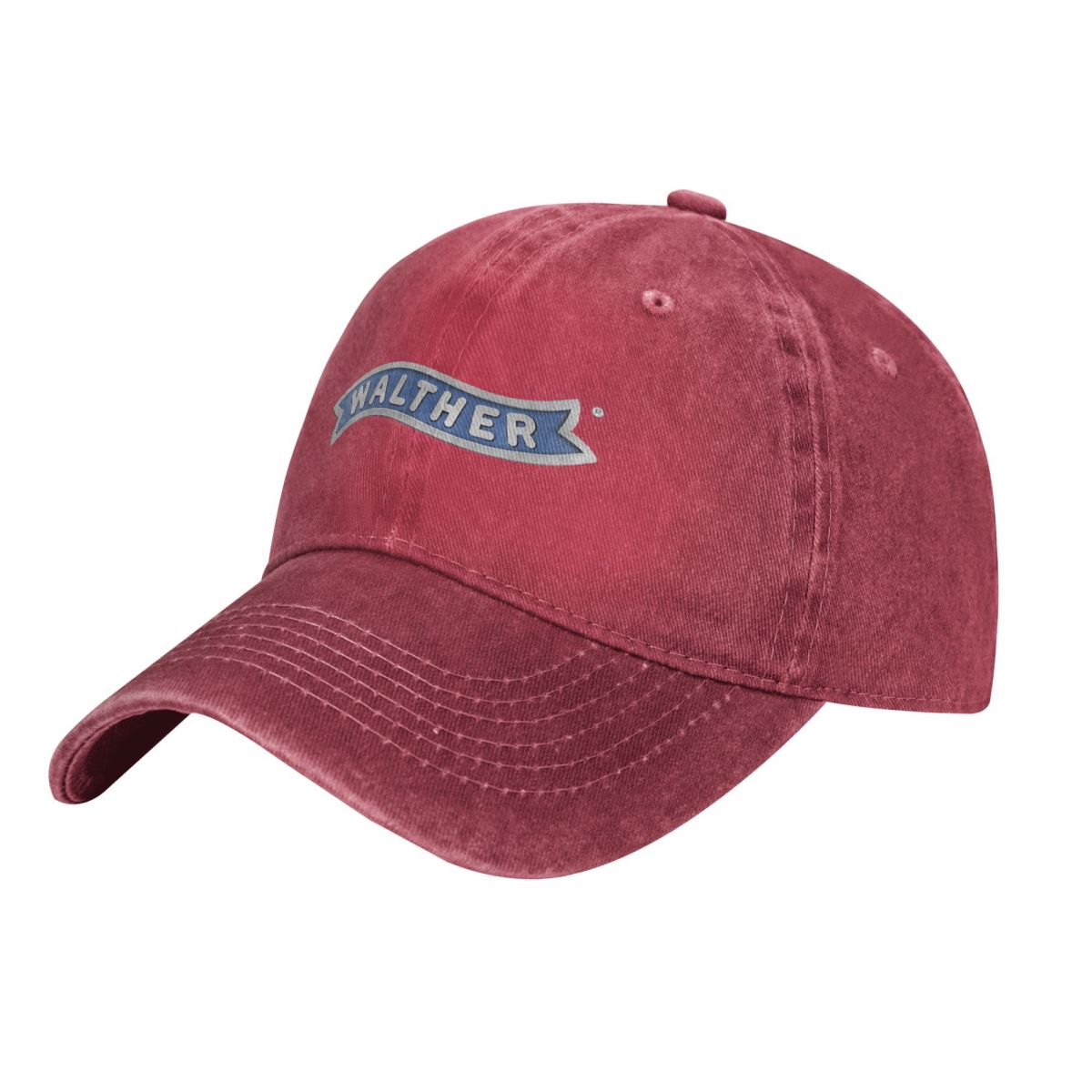 Walther Arms Baseball Cap Gun Logo Couple Women Washed Trucker Hat Print Hunting Camping Baseball Caps: Red