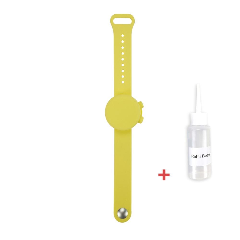 Armband Polsbandjes Cleaner Gel Dispenser Schoolbenodigdheden Draagbare Wearable Zeepdispenser Met Squeeze Fles Zachte Siliconen: yellow