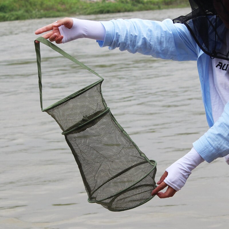 Sougayilang Draagbare Visnet 4 Maten 3 Layer Ronde Vouwen Vis Garnalen Mesh Kooi Werpnet Vissen Trap Net Vouw schepnet