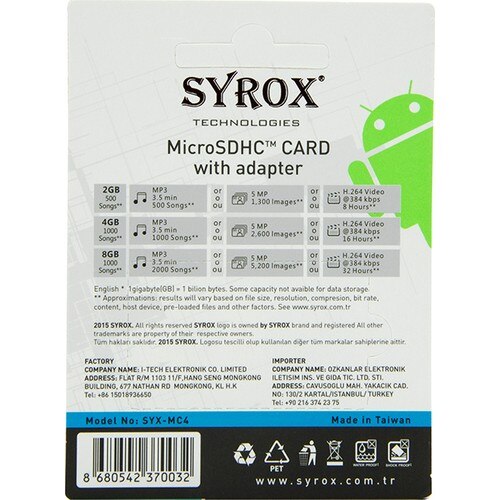 Syrox 4 Gb Micro Sd-kaart Geheugenkaart Adapters Usb Flash Memory Usb Drive Turkije Usb Schijf