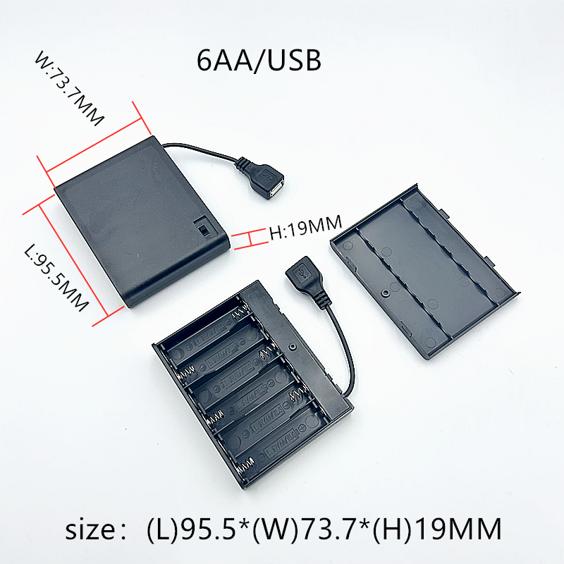 Portable Mini 2 3 4 6 8 x AA Battery Holder Storage Box Case USB Power Supply Battery Box For LED Strip Light