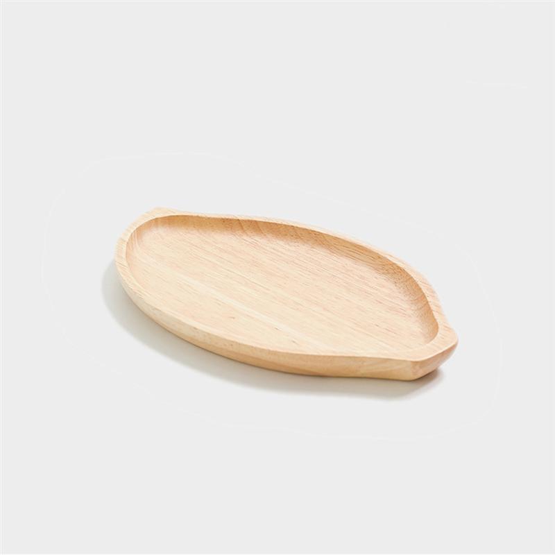 Rubber Wood Sauce Dipping Plates Dishes Japanese Style Leaf Shape Dessert Dishes for Condiment Food