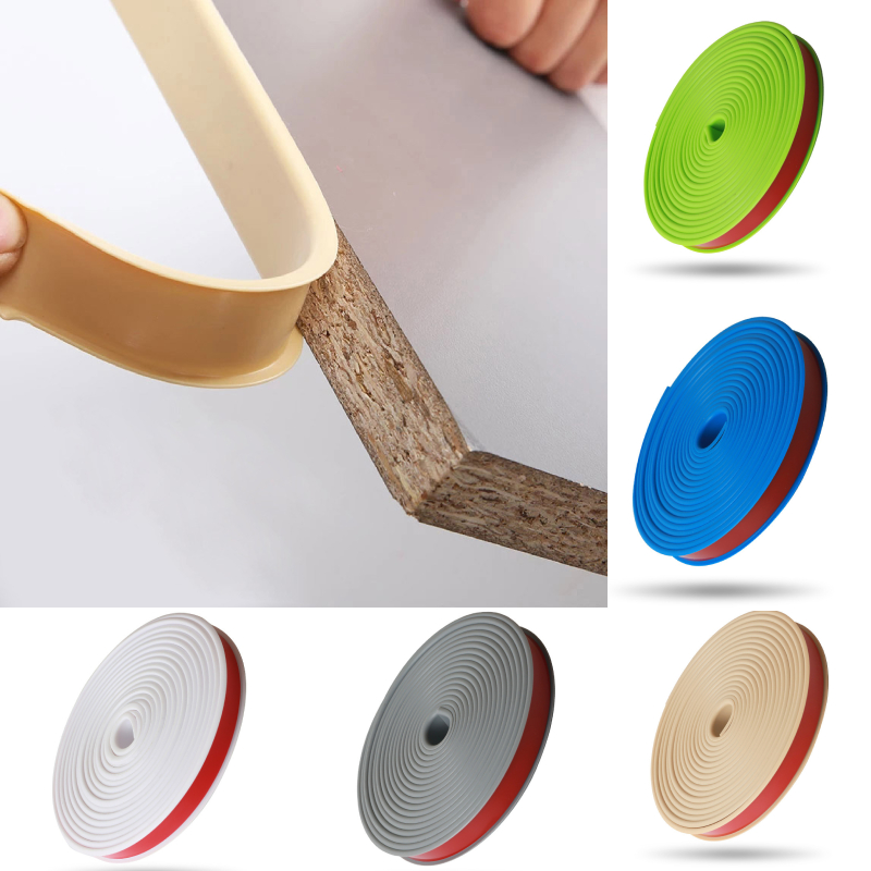 Bande de chant auto-adhésive de 1 mètre, panneau de meubles, armoire, Table, chaise, couvercle de protection, bande d'étanchéité en caoutchouc de Silicone en forme de U