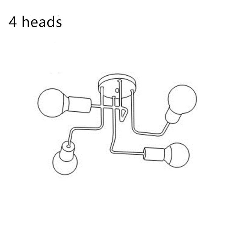 LED Pendant Lights Modern Pendant Lamps Hanging Vintage Multiple Rod Wrought Iron Lighting Ceilin Fixtures E27 Bulb Living Room: 4 heads