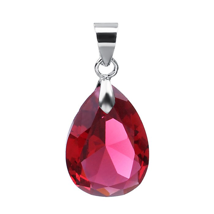 2 pz/lotto di Colore Argento AAA Cubic Zirconia Acqua Pendente di Goccia Viola Rosso CZ Per La Collana Degli Orecchini Del Pendente Per Le Donne di Nozze: rose