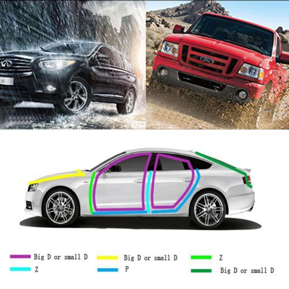 4 Meter P Z D Type Automotive Auto Deur Tochtstrip Rubberen Afdichting Strip Auto Geluidsisolatie Rubber Afdichting Voor Auto