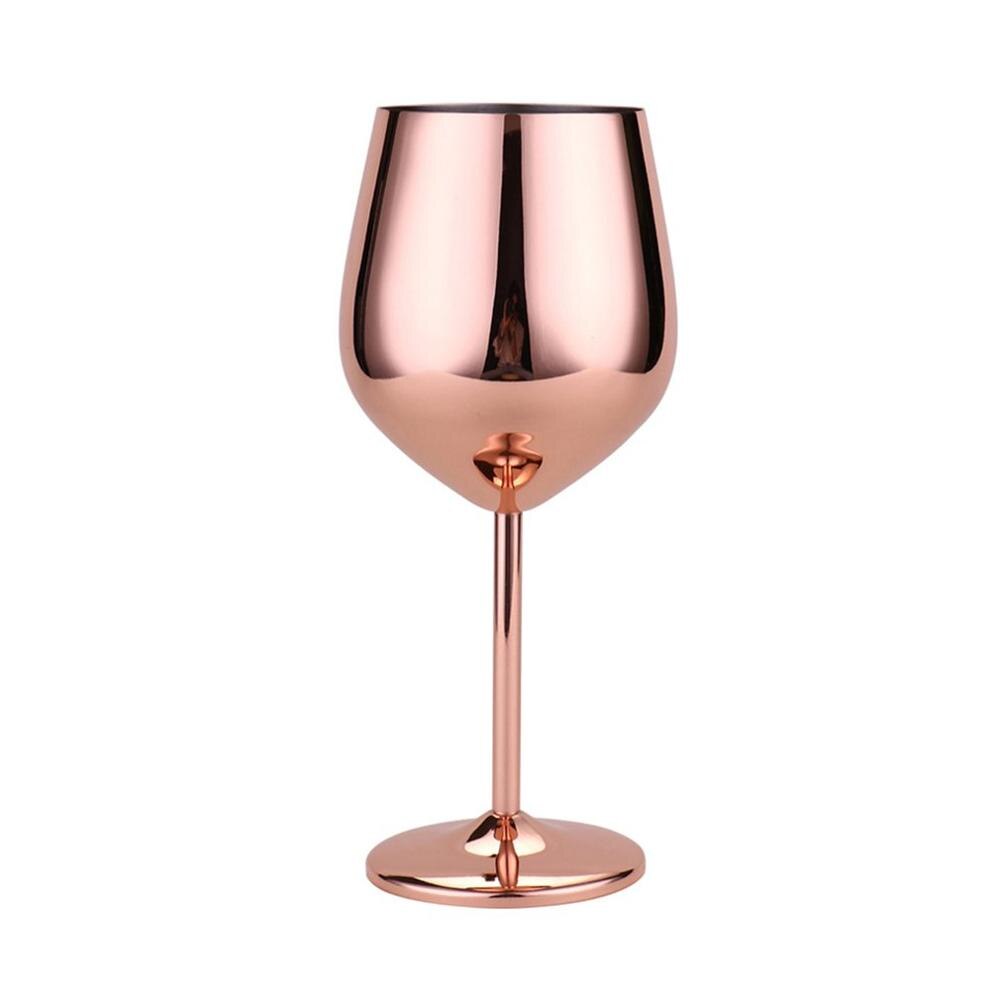 500ml Red Wine Glass Silver Rose Gold Goblets Juice Drink Champagne Goblet Party Barware Kitchen Tools 304 Stainless Steel: rose gold