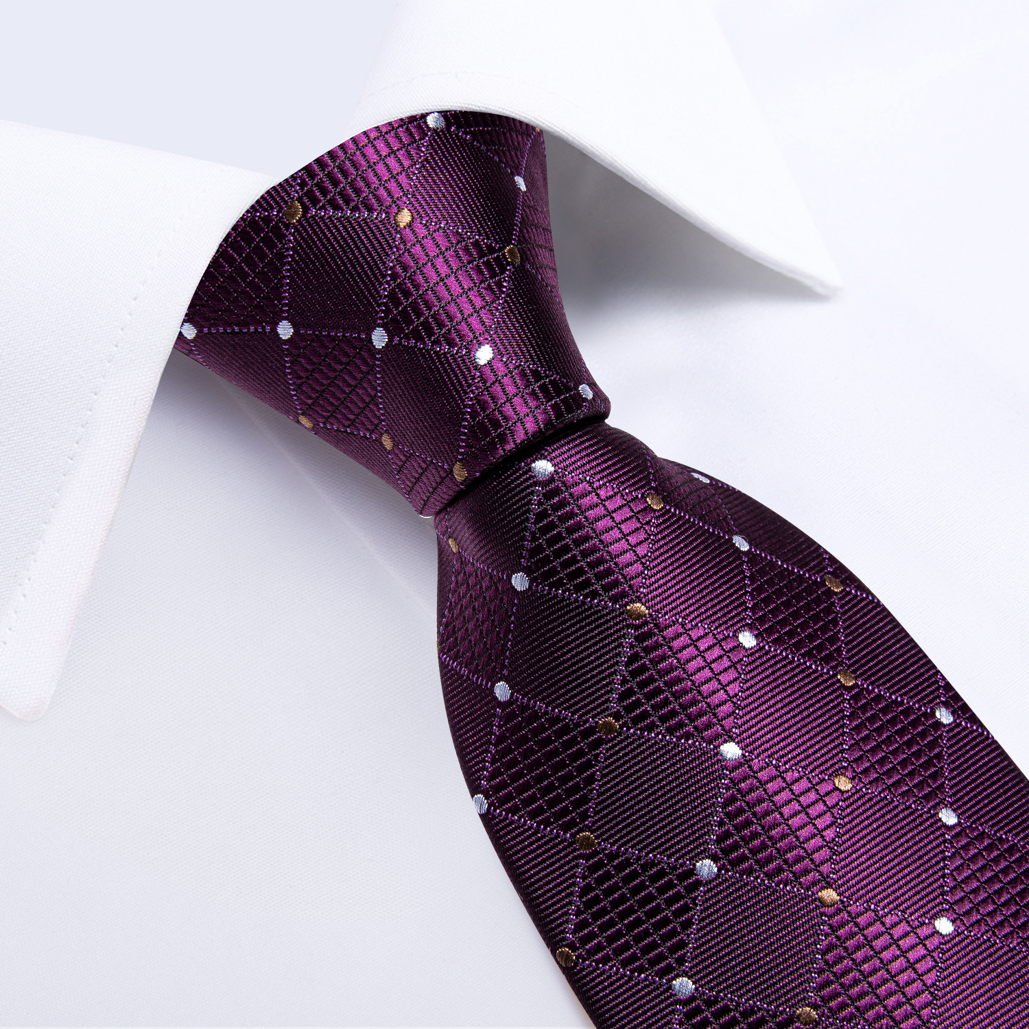 2023 neue Lila männer Krawatten Luxus Plaid Dot Solide Seide Krawatten Business Formale 150 cm Krawatte Einstecktuch Manschettenknopf anzüge Zubehör