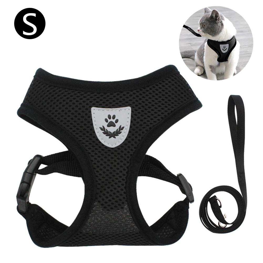 Nylon Heavy Duty Dog Pet Harness Collar Adjustable Padded Extra Big Large Medium Small Dog Harnesses Vest Husky Dogs Supplies 1: Black S